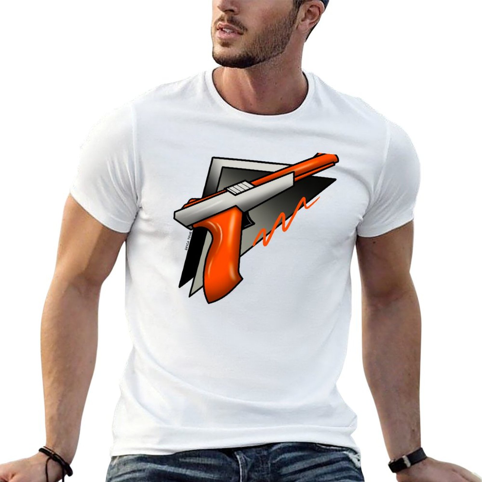 Retro Gaming Light Gun - T-shirt vintage anni '80 con controller