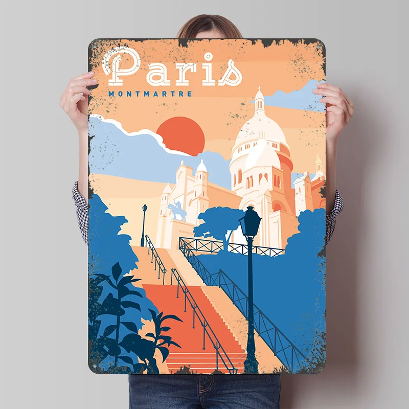 Retro Gaming Paris - Poster Stampato di Parigi Montmartre, Arte
