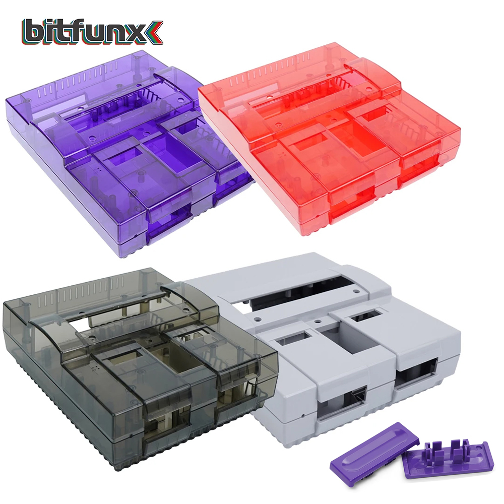 Retro Gaming Consoles - Bitfunx SNES Custodia trasparente con guscio