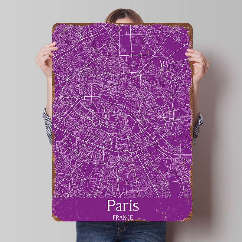 Retro Gaming Paris - Poster Stampato della Mappa di Parigi,