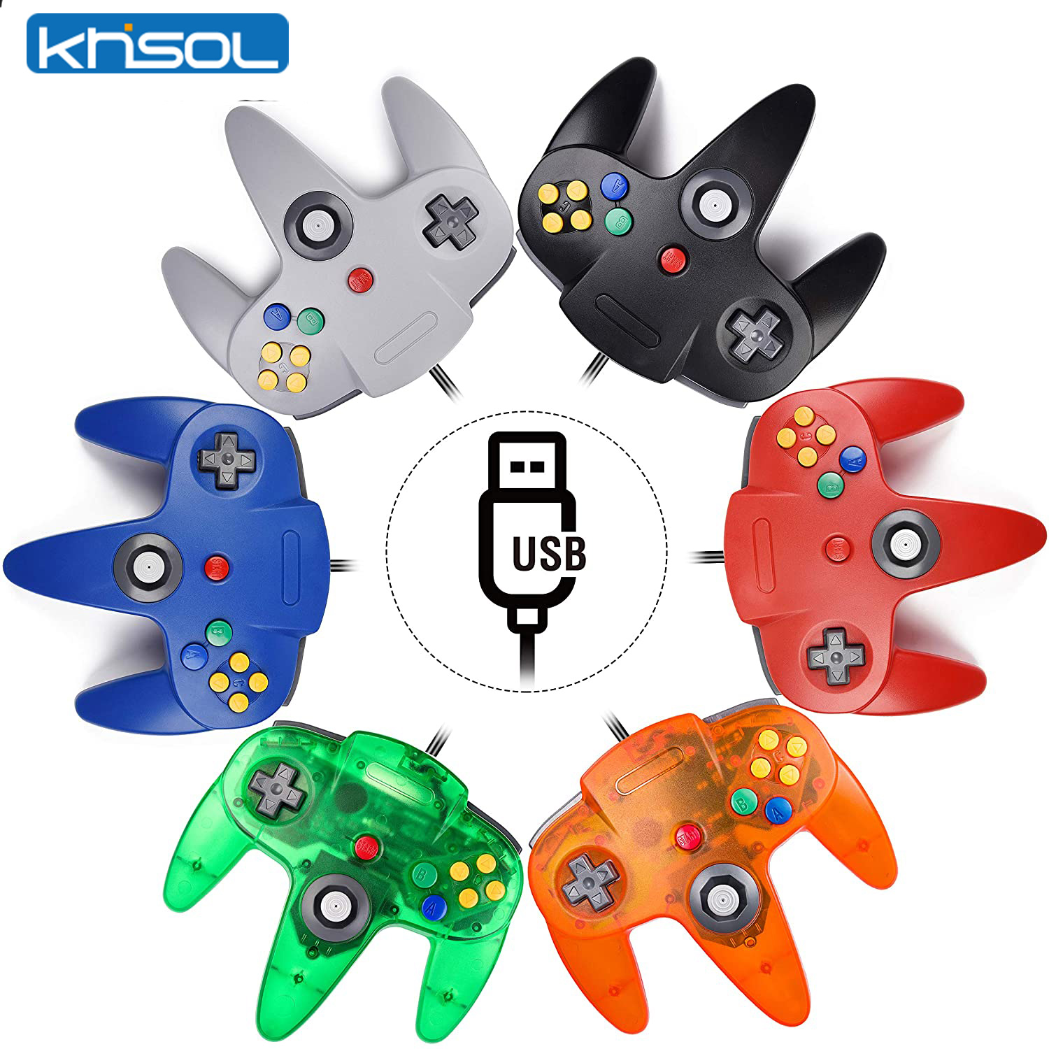Retro X8 Gaming Console - Controller N64 Classico USB cablato remoto