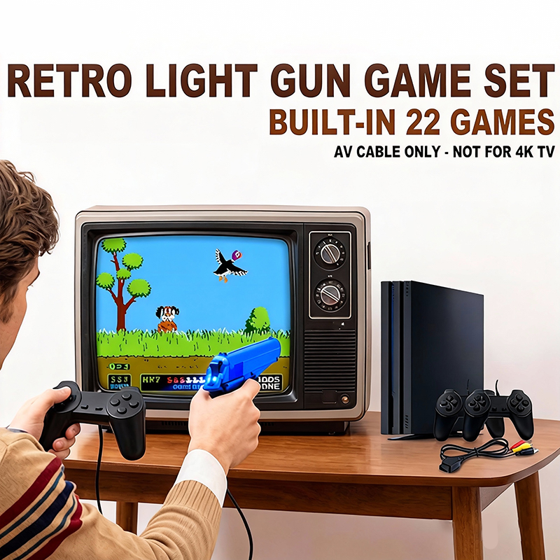 Retro Gaming Light Gun - Set Console di Gioco Stile PS