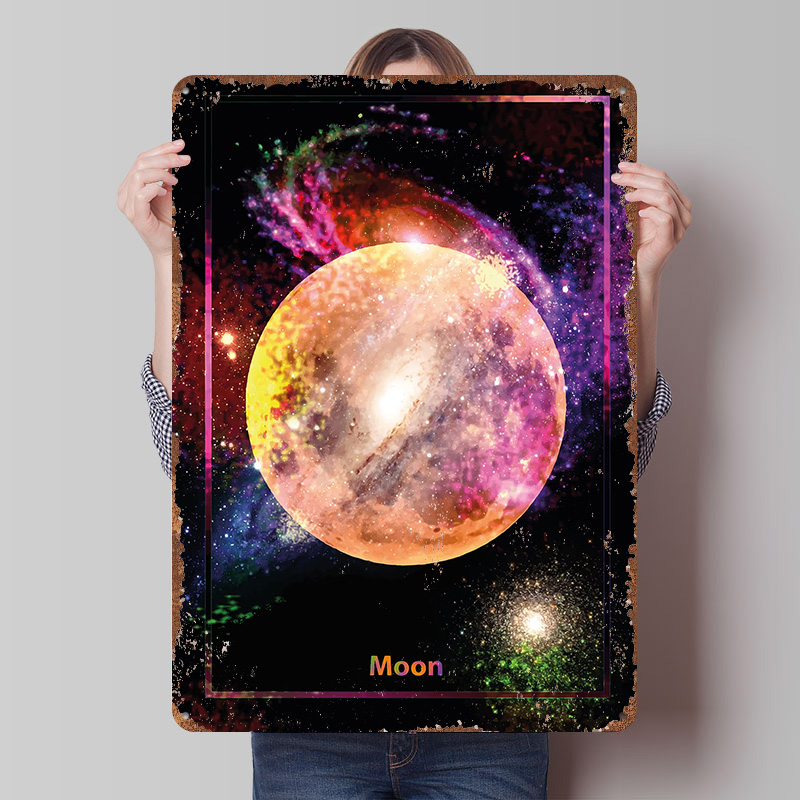 Poster in Metallo Luna Colorat - Retro Gaming Space recensione e prezzo