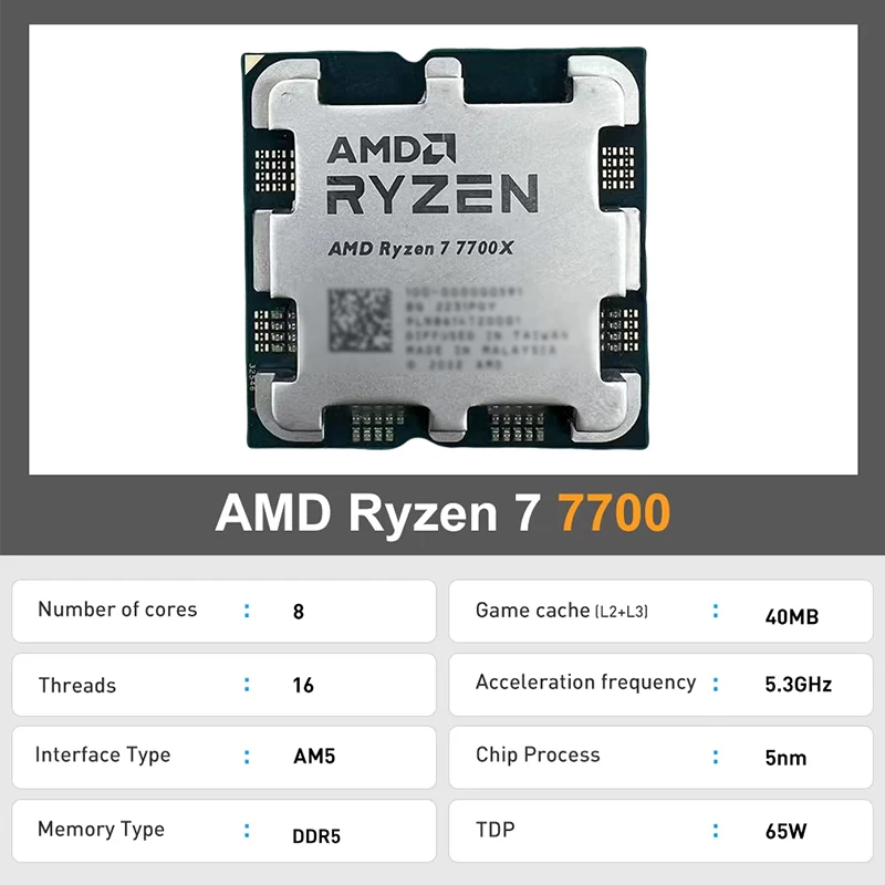AMD Ryzen 7 7700 CPU Desktop S - Amd Cpu Ryzen 7 recensione e prezzo